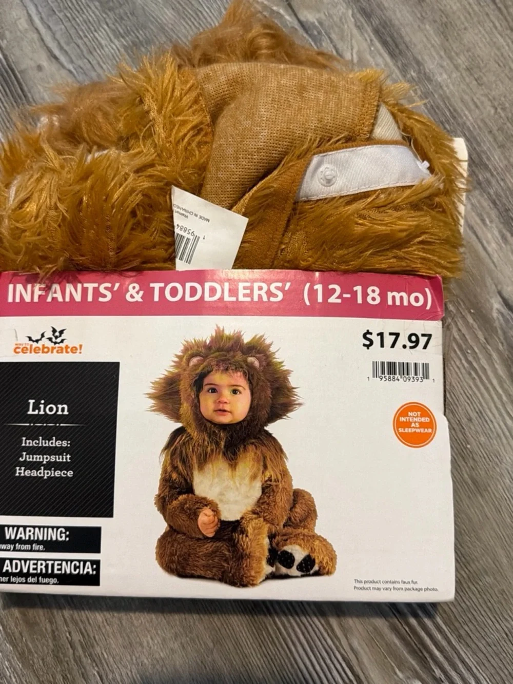 Infants' & Toddlers' Brown Lion Costume (12-18 mo)
